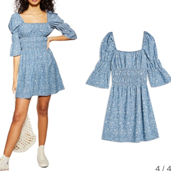Topshop Dresses & Skirts - TOPSHOP Shirred Floral Minidress